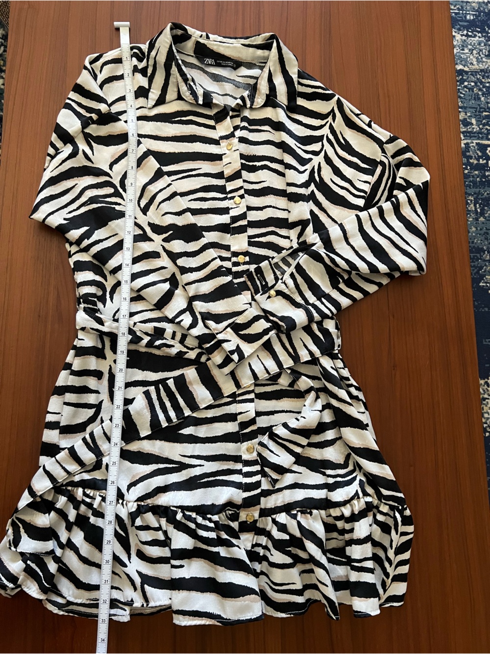 Zara Black & White Zebra Strapless Romper with Button Front